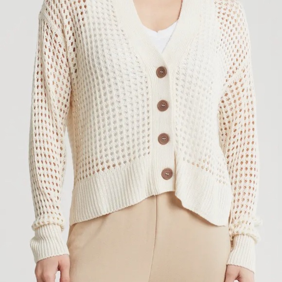 Spiritual Gangster Sweaters - Spiritual Gangster Open Knit Cardigan Cream Cottagecore Lightweight Layering